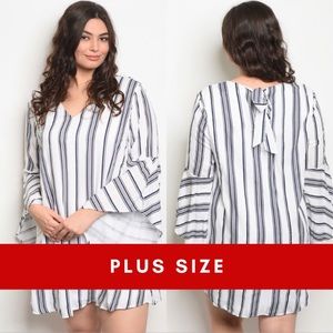 PlUS | 2 PACK | IVORY NAVY STRIPED DRESS/TOP